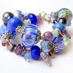 Armbandenset in blauw, paars en groen