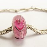 Roze Trollbeads stijl glaskraal liefde