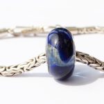 Donkerblauwe Pandora stijl glaskraal