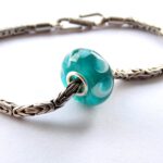 Milky turquoise Pandora stijl glaskraal