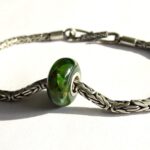 Groene lampwork glaskraal 'Jungle'