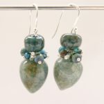 Oorbellen met agaat en lampwork glaskralen