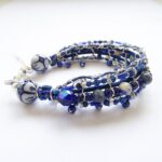 Armband met sodaliet, kyaniet en Delfts blauwe kralen