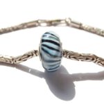 Pandora-stijl glaskraal Blauwe Zebra