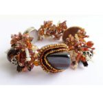 Rode Tijgeroog & Valkenoog Statement Armband